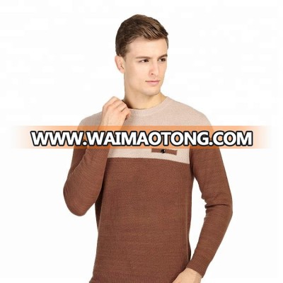 Contrast Color Design Knitting Cashmere Jumpers Mens