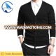 Men plain knit black cardigan sweaters